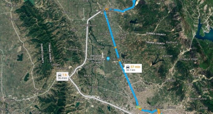 Projekt per rruge te re Kruje-Tirane - Pergjysmon distancen ne 20 minuta